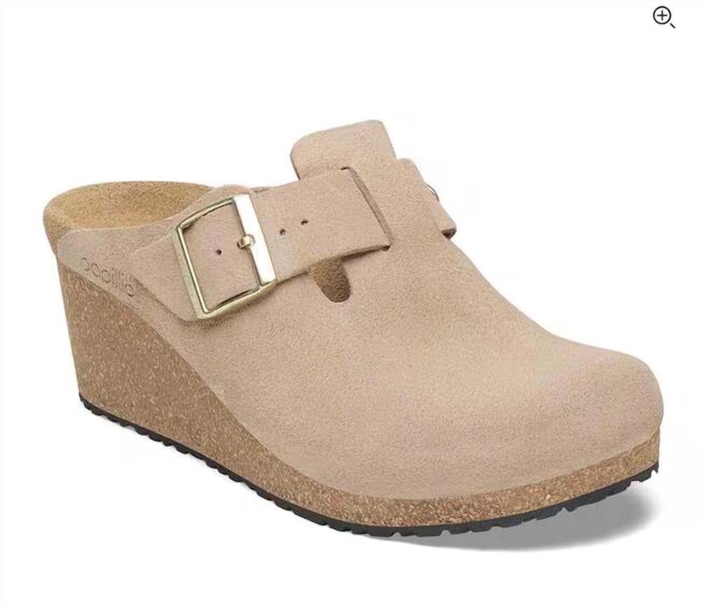 NEW BIRKENSTOCK women's fanny suede leather clog in warm sand